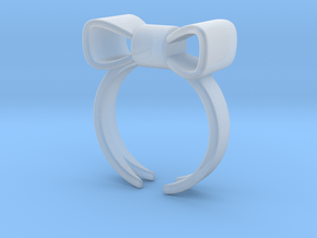 Don't Forget Me Bow Ring in Clear Ultra Fine Detail Plastic