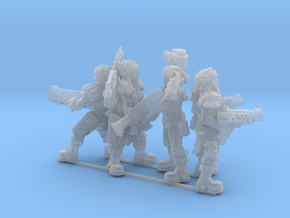 Female Miner Gang with Mixed weapons in Clear Ultra Fine Detail Plastic