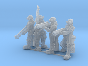 Female Stealth Gang with Revolver Rifles in Clear Ultra Fine Detail Plastic