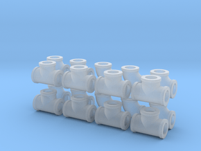 7/8" scale pipe fittings: 1 1/2" pipe in Clear Ultra Fine Detail Plastic