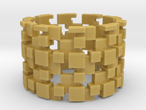 Borg Cube Ring Size 8 in Tan Fine Detail Plastic