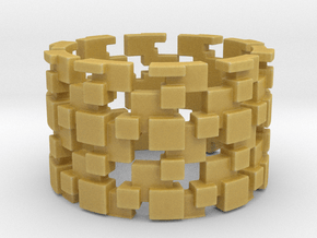 Borg Cube Ring Size 9 in Tan Fine Detail Plastic