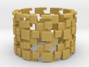 Borg Cube Ring Size 11 in Tan Fine Detail Plastic