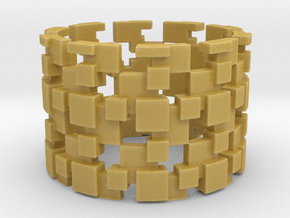 Borg Cube Ring Size 12 in Tan Fine Detail Plastic