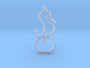 The Seahorse Pendant in Clear Ultra Fine Detail Plastic