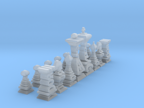 Mini Typographical Chess Set in Clear Ultra Fine Detail Plastic