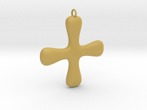 Minimalist Cross in Tan Fine Detail Plastic