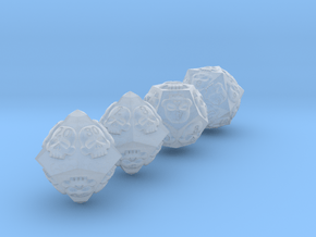 NECRON skull dice v2 d00 d10 d12 d20 in Clear Ultra Fine Detail Plastic