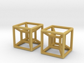 Two Hypercubes in Tan Fine Detail Plastic