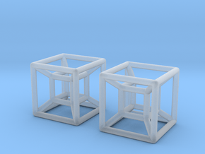 Two Hypercubes in Clear Ultra Fine Detail Plastic