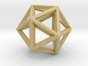 Icosahedron in Tan Fine Detail Plastic