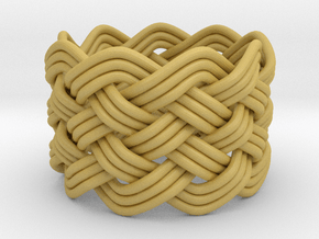 Turk's Head Knot Ring 6 Part X 9 Bight - Size 7.5 in Tan Fine Detail Plastic