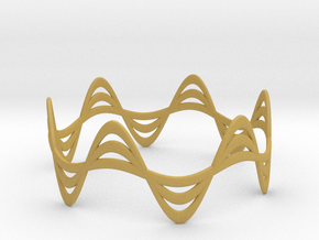 Triple Wave Bracelet (67mm) in Tan Fine Detail Plastic