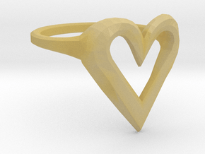 FLYHIGH: Skinny Heart Ring 15mm in Tan Fine Detail Plastic