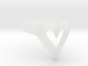 FLYHIGH: Skinny Heart Ring 15mm in Clear Ultra Fine Detail Plastic