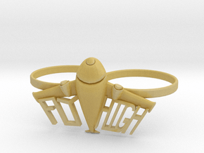 Plane Double Ring in Tan Fine Detail Plastic