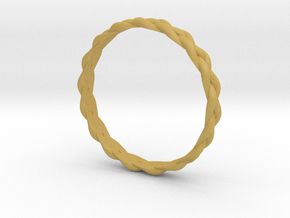 4 Strand Tight Braided Ring in Tan Fine Detail Plastic