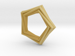 Pentagonal Pendant or Ring in Tan Fine Detail Plastic
