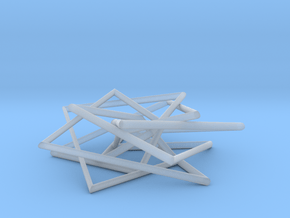 7 Strand Pentagonal Pendant in Clear Ultra Fine Detail Plastic