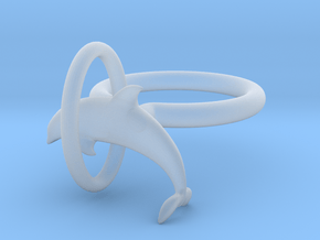Dolplin Ring (US Size8) in Clear Ultra Fine Detail Plastic