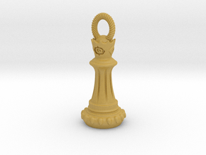 Chess Queen Pendant in Tan Fine Detail Plastic