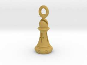 Chess Bishop Pendant in Tan Fine Detail Plastic