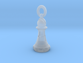 Chess Bishop Pendant in Clear Ultra Fine Detail Plastic