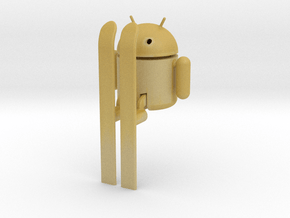 Android Robot on Skis in Tan Fine Detail Plastic