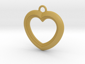 Cascading Heart Pendant in Tan Fine Detail Plastic