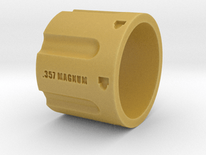 357 Magnum Cylinder Ring, 6 shot, Ring Size 9 in Tan Fine Detail Plastic