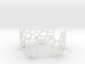 Cells Bracelet (open, 64mm) in Clear Ultra Fine Detail Plastic