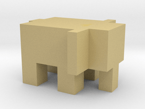 Cubic Elephant in Tan Fine Detail Plastic