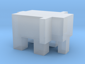Cubic Elephant in Clear Ultra Fine Detail Plastic