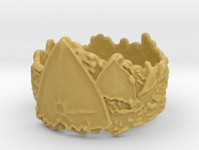 Cloud Ships #1, Ring Size 12 in Tan Fine Detail Plastic