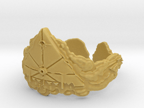 Triangular Cloud Ship UFO with Lightning, Size 10 in Tan Fine Detail Plastic