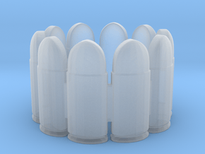 Pistol Bullets, 10, Thick, Ring Size 10 in Clear Ultra Fine Detail Plastic