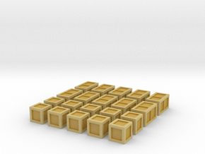 20 Small Crates for 6mm, 1/300 or 1/285 in Tan Fine Detail Plastic