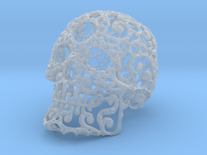 Large Carved Skull - Plastic/Stone/Metal 9.38cm in Clear Ultra Fine Detail Plastic