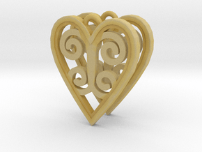 Ace Earrings - Hearts in Tan Fine Detail Plastic
