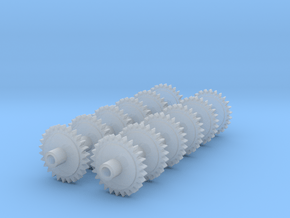 Replacement 2mmFS Terrier Gears With Muffs in Clear Ultra Fine Detail Plastic