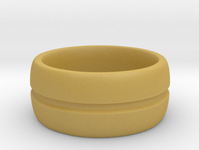 Simple Ridged Ring - Size 23 in Tan Fine Detail Plastic