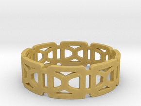 Geometric Ring Design Ring Size 8.5 in Tan Fine Detail Plastic