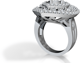 Heart Love Diamond Ring in Clear Ultra Fine Detail Plastic