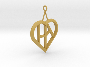 Heart of love pendant [customizable] in Tan Fine Detail Plastic