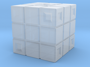 Rubik's Cube Inspired Die in Clear Ultra Fine Detail Plastic