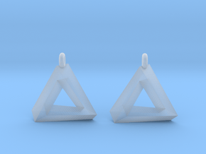 Penrose Triangle - Earrings (17mm) in Clear Ultra Fine Detail Plastic