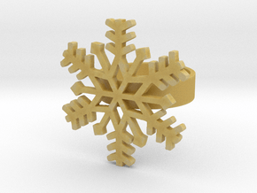 Snowflake Ring Size 7 in Tan Fine Detail Plastic