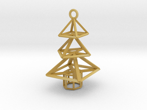 Modern Christmas Tree Earrings in Tan Fine Detail Plastic