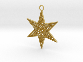Star Ornament Medium in Tan Fine Detail Plastic