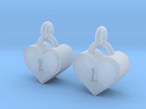 Heartlock Earrings in Clear Ultra Fine Detail Plastic